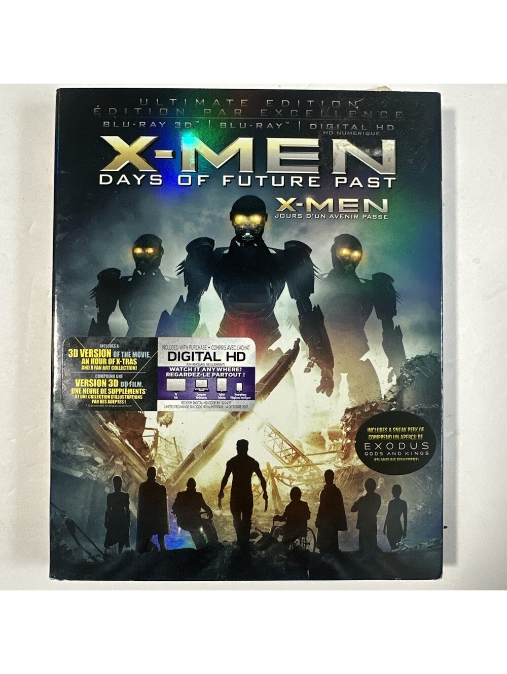 X-Men Days of Future Past Ultimate Edition 3D Blu-ray w/ Slipcover